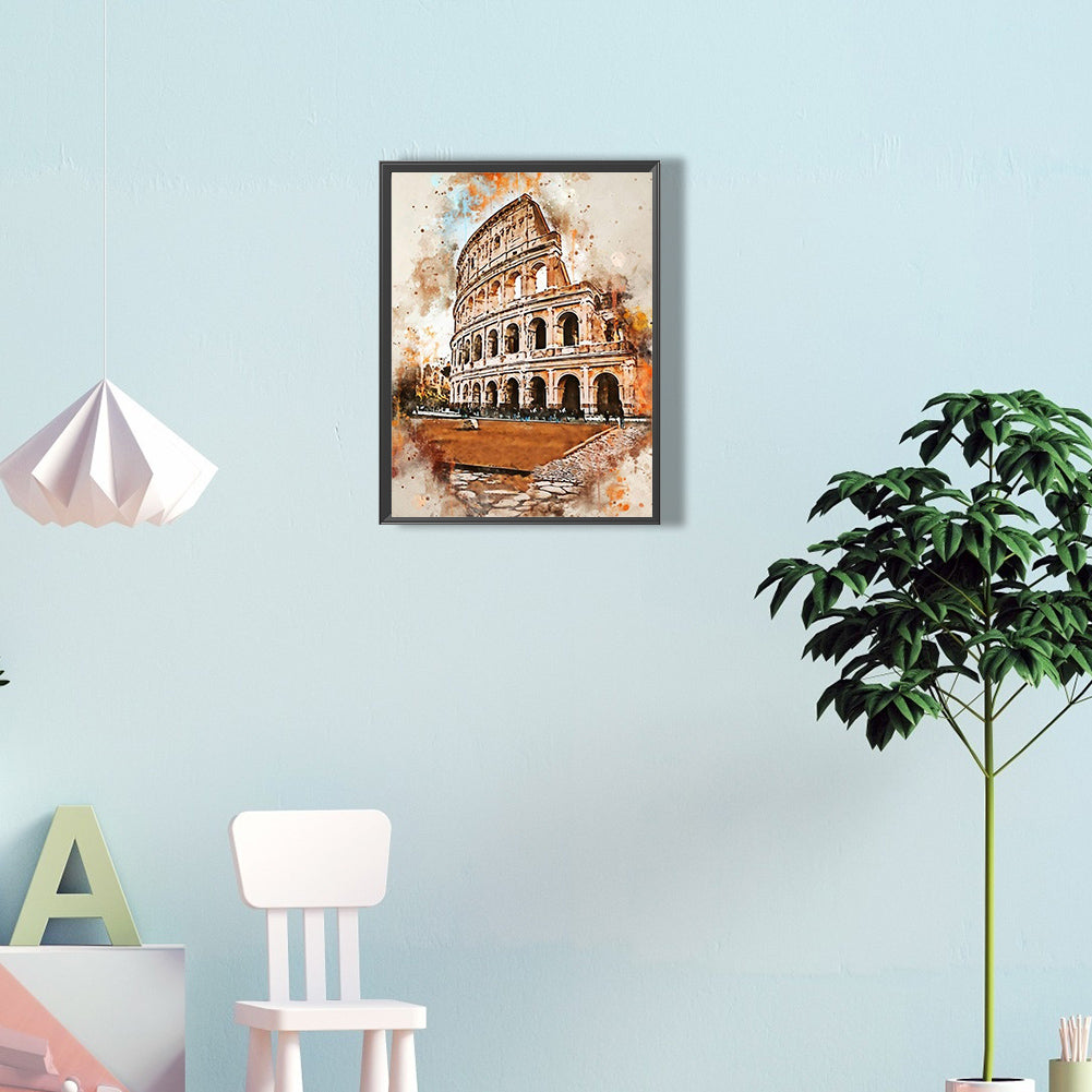 Ink Style Places Of Interest - Full Round Drill Diamond Painting 30*40CM