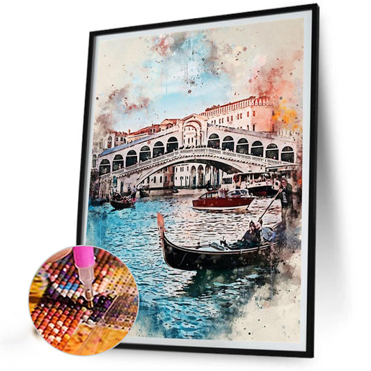Ink Style Places Of Interest - Full Round Drill Diamond Painting 30*40CM