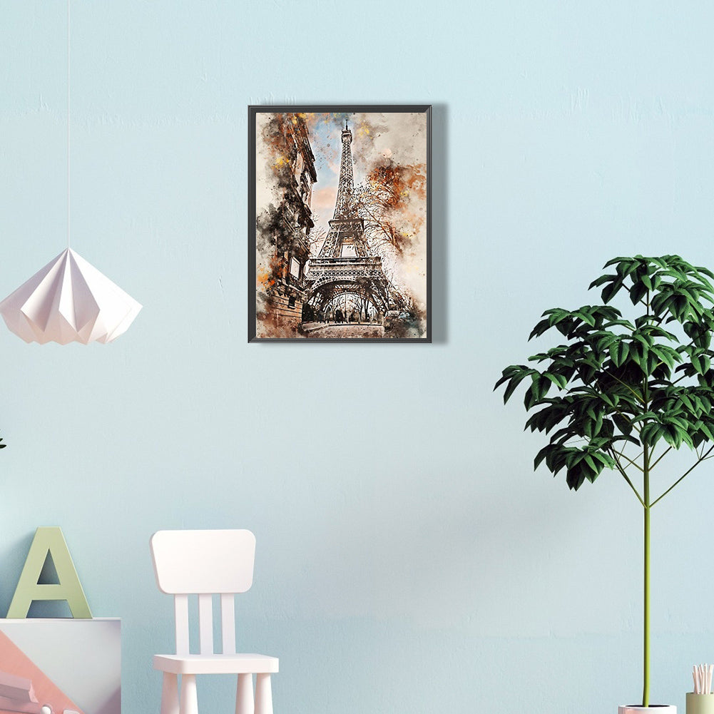 Ink Style Places Of Interest - Full Round Drill Diamond Painting 30*40CM