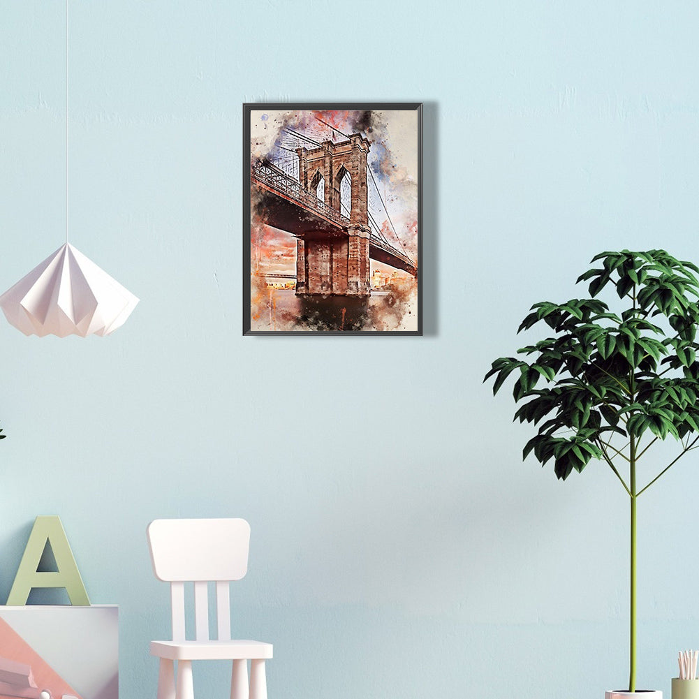 Ink Style Places Of Interest - Full Round Drill Diamond Painting 30*40CM