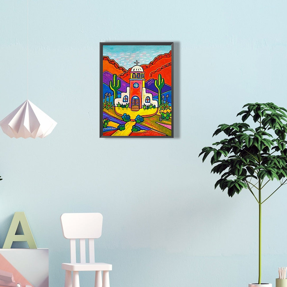 San Pedro Cactus Painting Close Up - Full Round Drill Diamond Painting 30*40CM