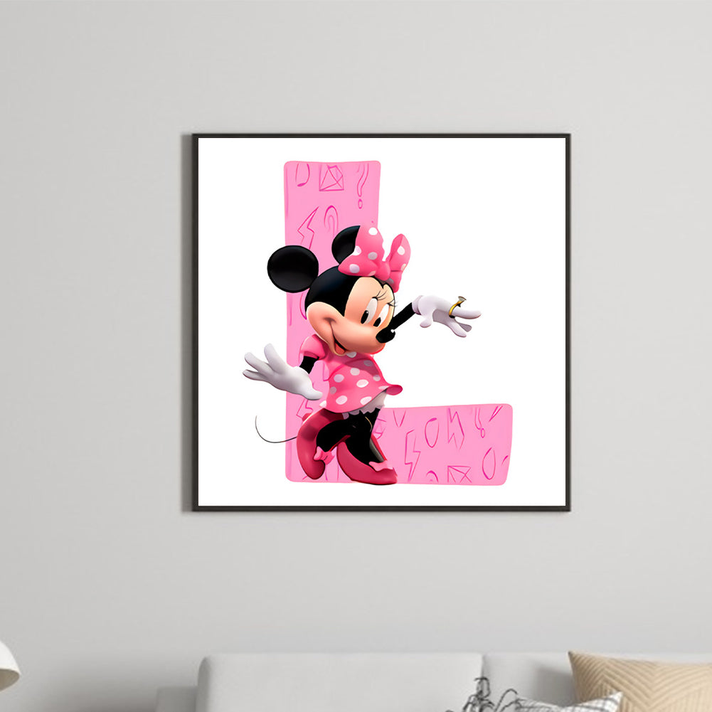 Minnie Letter L - Full Round Drill Diamond Painting 30*30CM