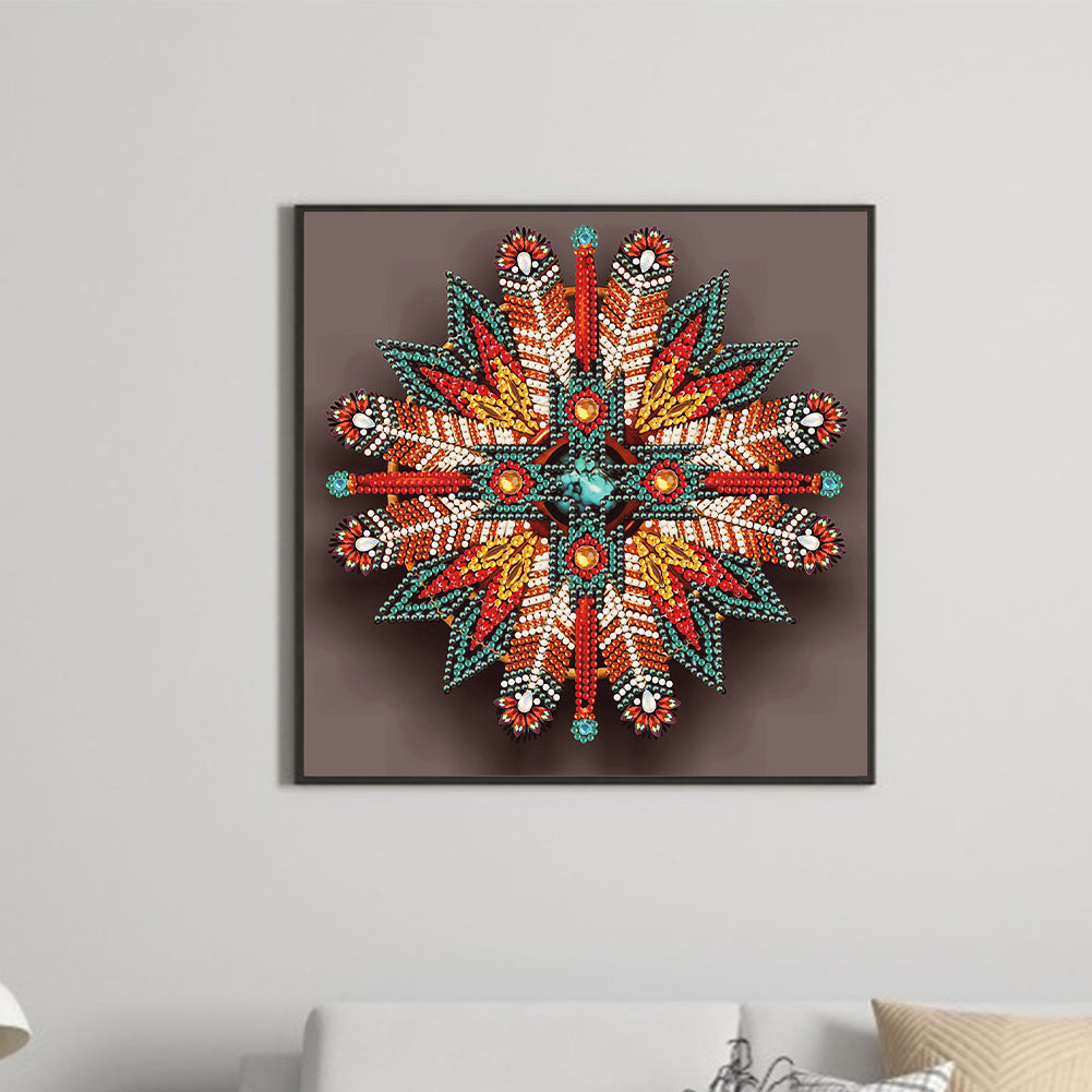 Feather Dreamcatcher Mandala - Special Shaped Drill Diamond Painting 30*30CM