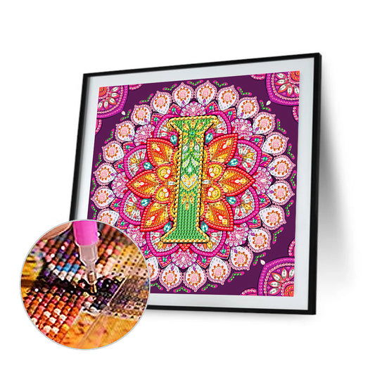 I Letter Mandala - Special Shaped Drill Diamond Painting 30*30CM