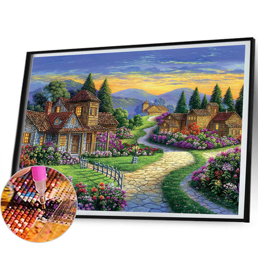 Village Farmhouse - Full Round Drill Diamond Painting 60*50CM