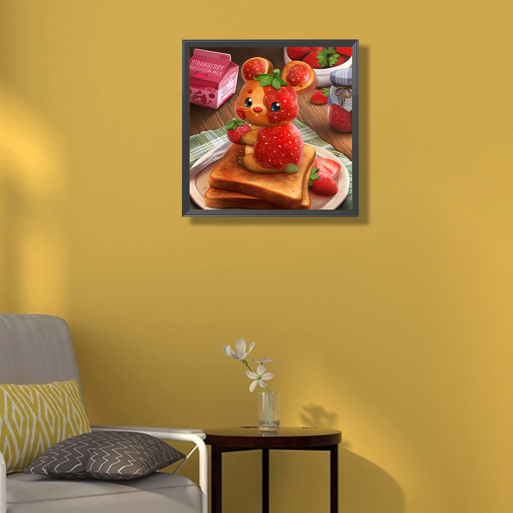 Strawberry Bunny Toast - Full Square Drill Diamond Painting 40*40CM