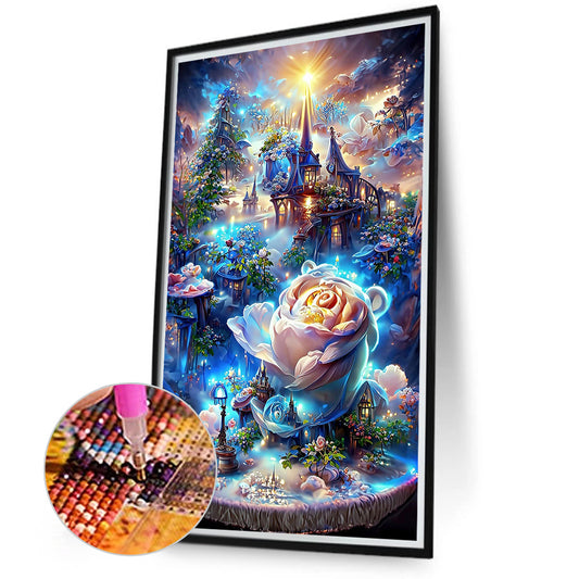 Blue Rose Manor - Full Square Drill Diamond Painting 40*70CM