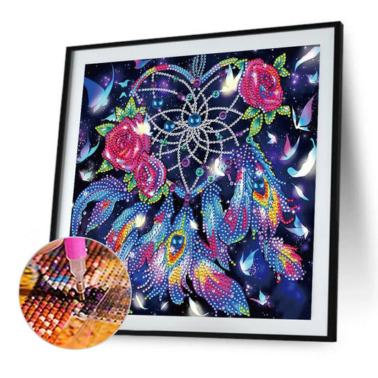 Roses And Love Hair Ring - Special Shaped Drill Diamond Painting 30*30CM