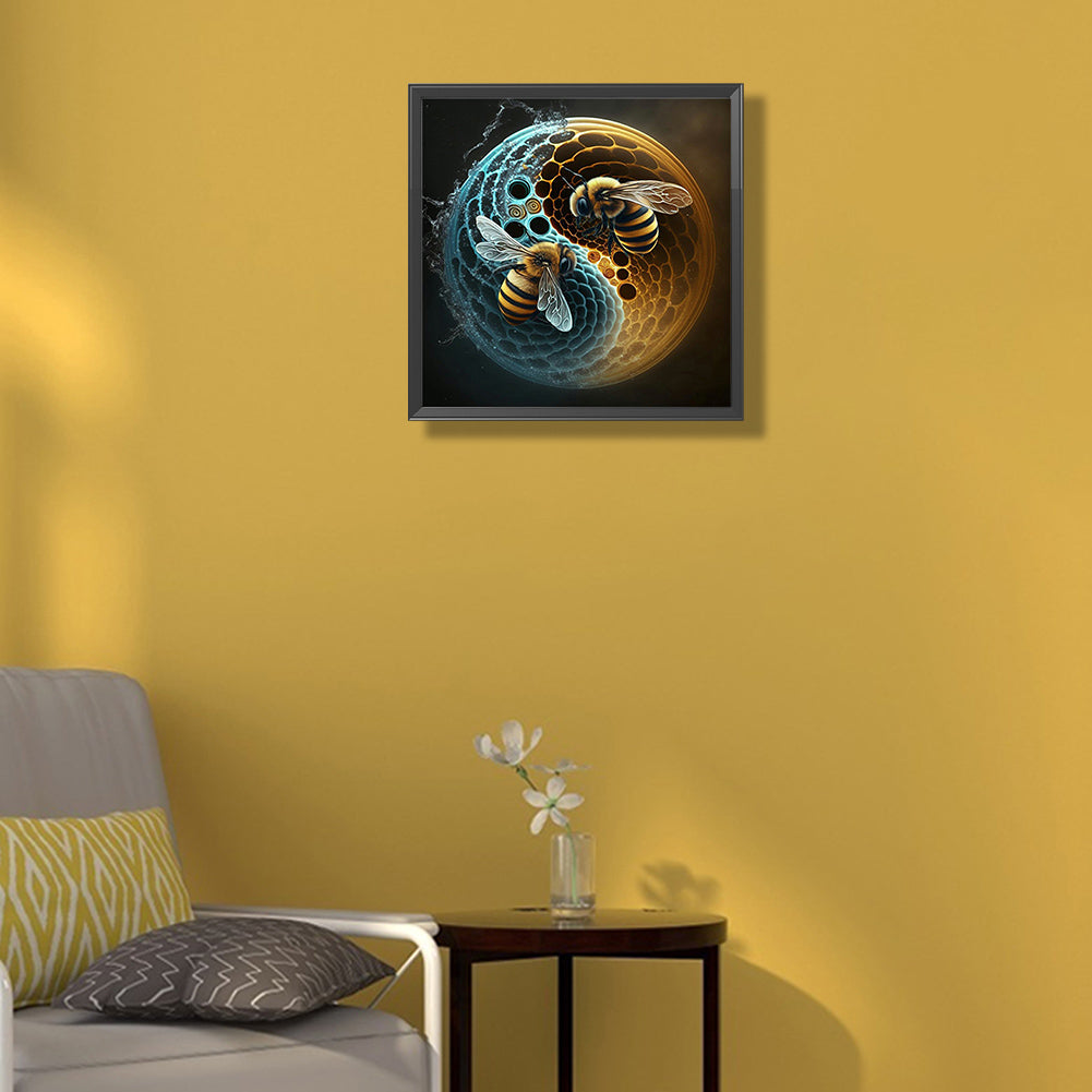 Tai Chi Yin Yang Bee - Full Round Drill Diamond Painting 35*35CM