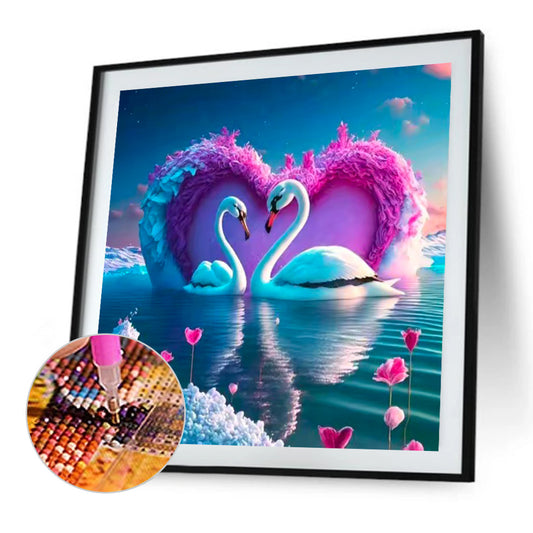 Fantasy Swan Lake - Full Round Drill Diamond Painting 40*40CM
