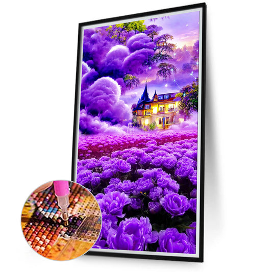 Dream Purple House - Full Square Drill Diamond Painting 40*70CM