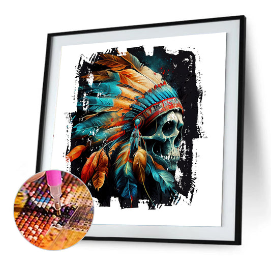 Indian Skull - Full Round Drill Diamond Painting 30*30CM