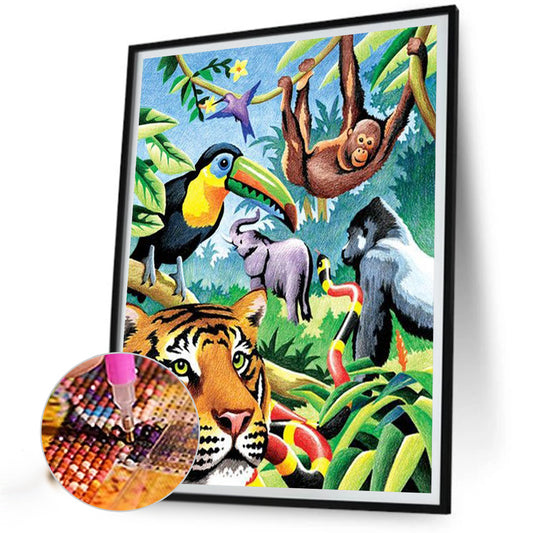 Group Of Animals - Full Round Drill Diamond Painting 30*40CM