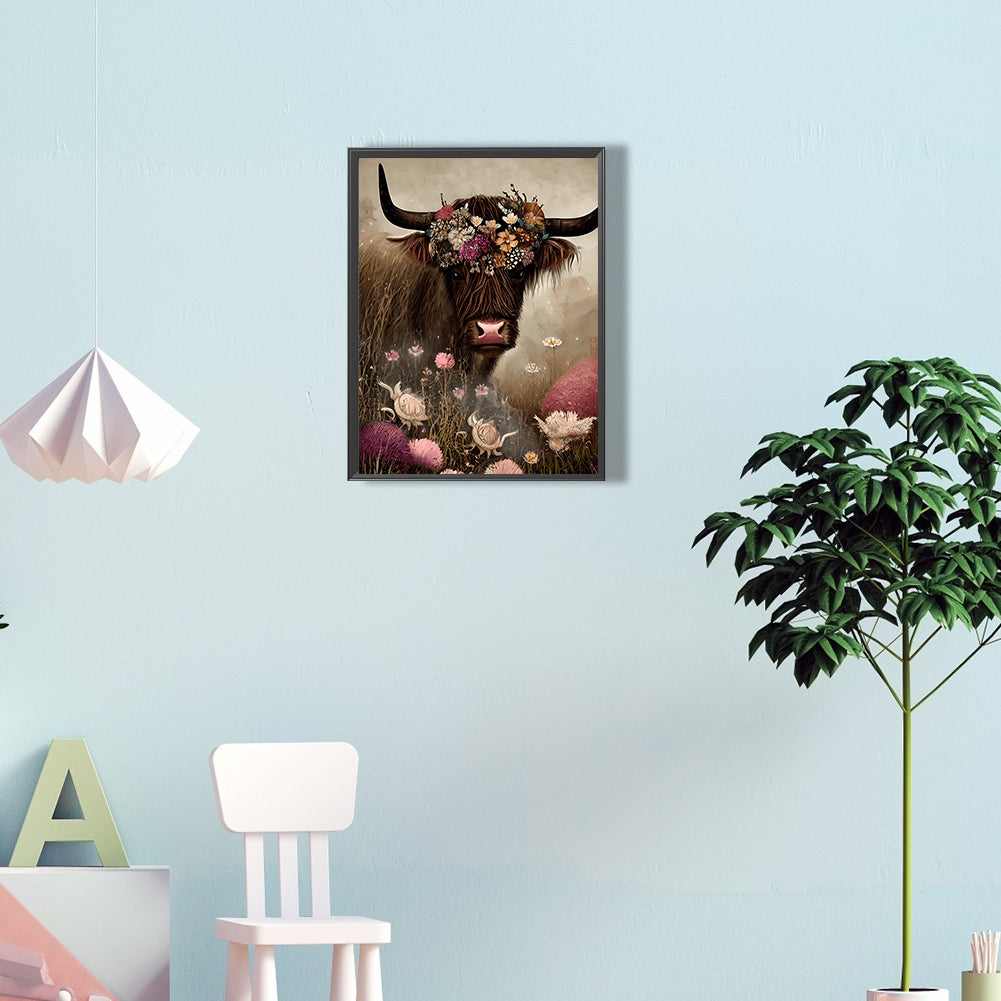 Highland Yak - Full Round Drill Diamond Painting 30*40CM