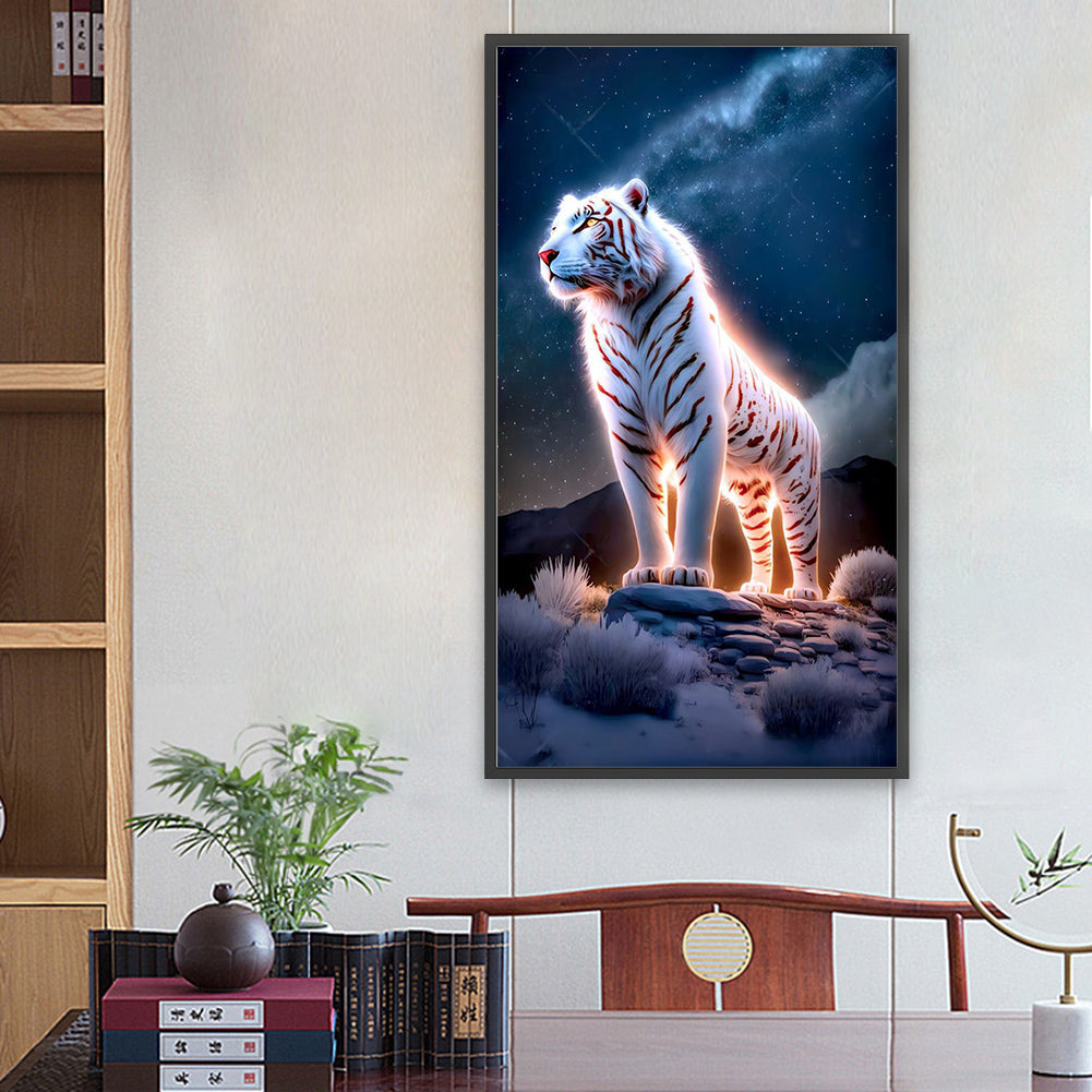 White Tiger - Full Square Drill Diamond Painting 40*70CM