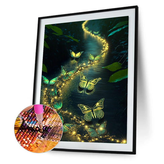 Fluorescent Green Lake - Full Round Drill Diamond Painting 30*40CM