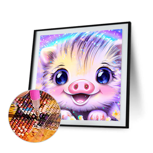 Colorful Little Animal Pig - Full Round Drill Diamond Painting 30*30CM