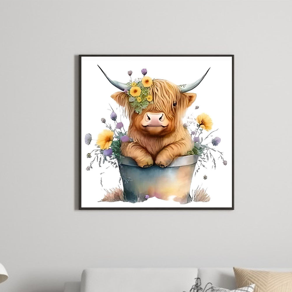 Watercolor Yak - Full Round Drill Diamond Painting 30*30CM