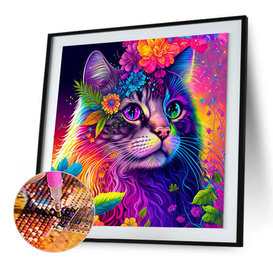 Colorful Cat - Full Round Drill Diamond Painting 40*40CM
