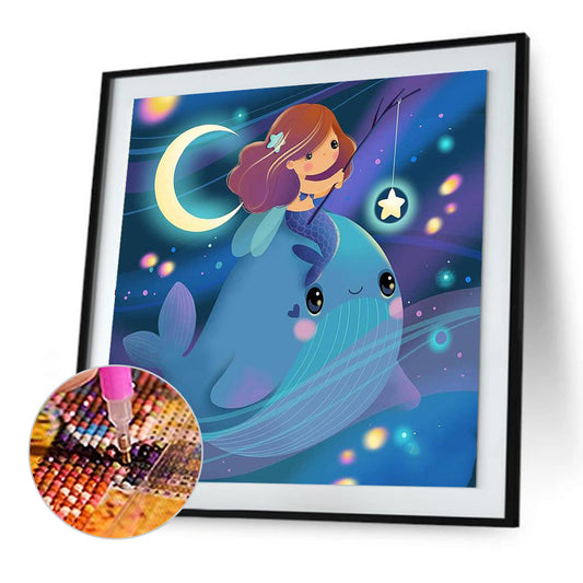 The Mermaid And The Whale - Full Round Drill Diamond Painting 30*30CM