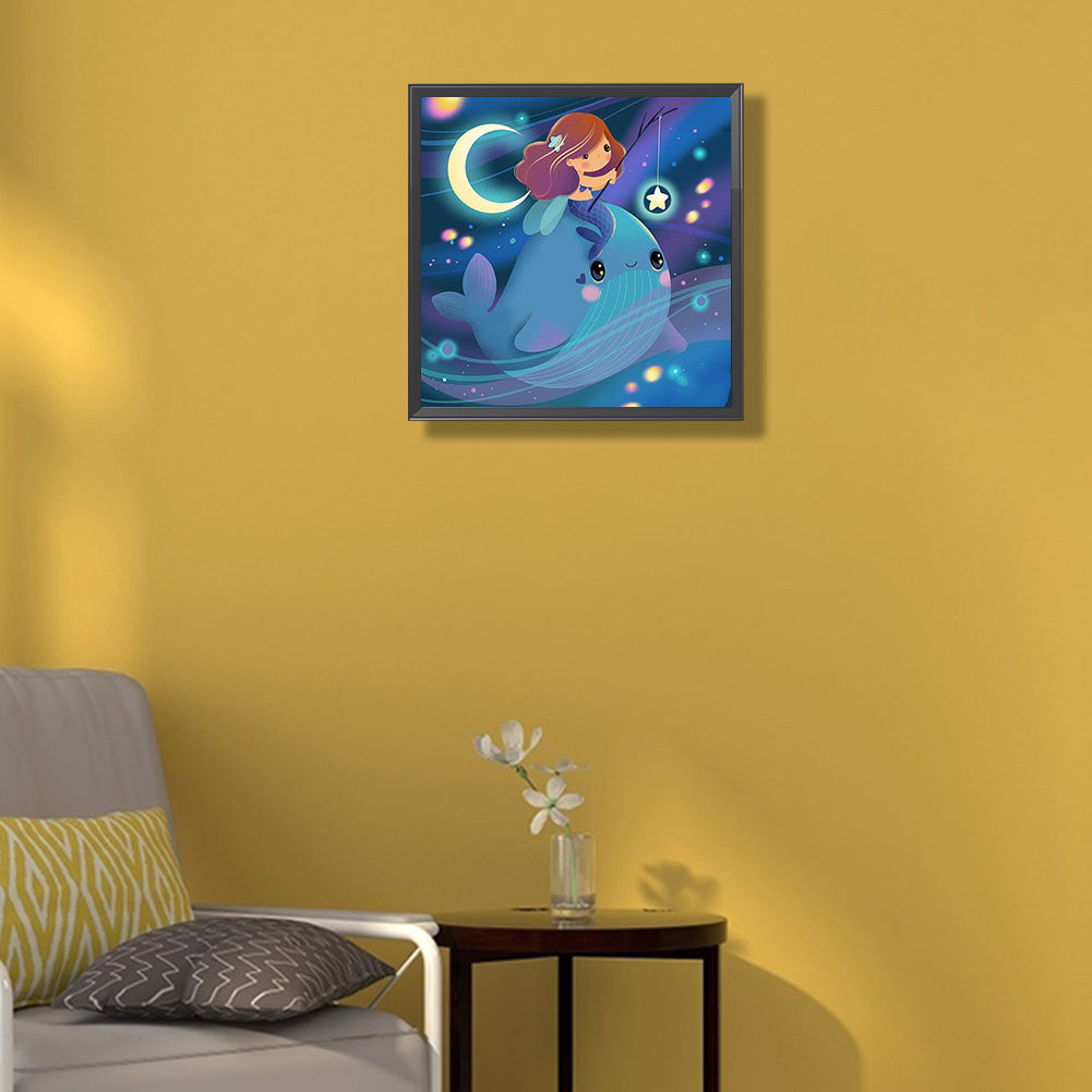 The Mermaid And The Whale - Full Round Drill Diamond Painting 30*30CM