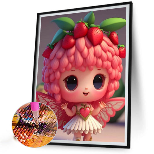 Strawberry Fairy - Full Round Drill Diamond Painting 30*40CM
