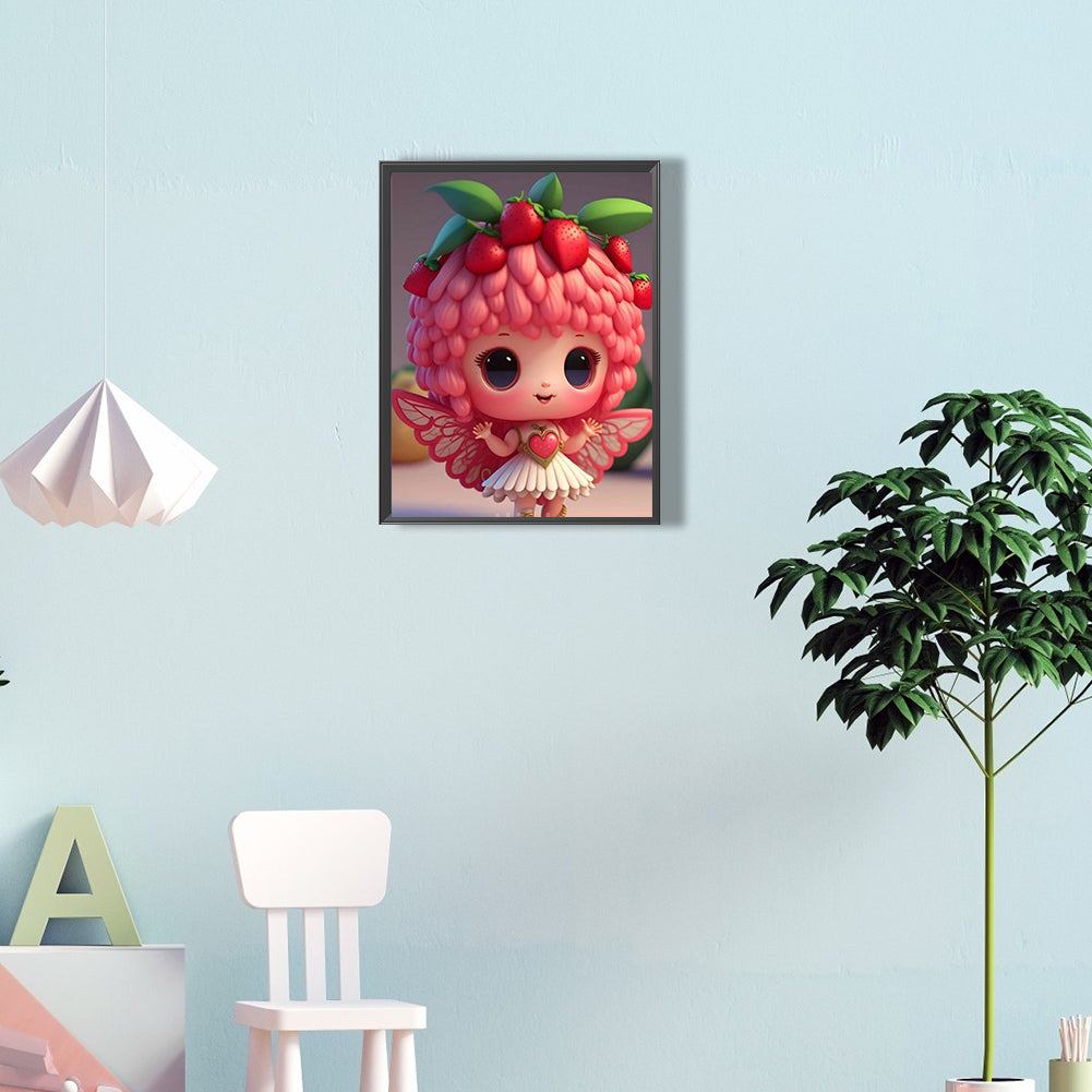 Strawberry Fairy - Full Round Drill Diamond Painting 30*40CM