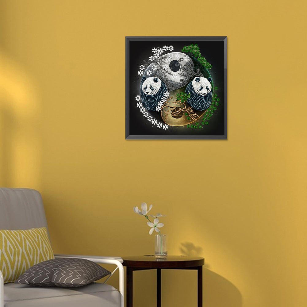Tai Chi Yin Yang Panda - Special Shaped Drill Diamond Painting 30*30CM