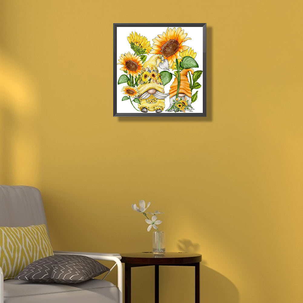 Flower And Dwarf - Full Round Drill Diamond Painting 30*30CM