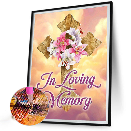 Cross Lily - Full Round Drill Diamond Painting 30*40CM