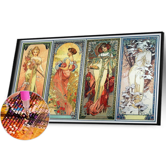 Art Illustration - Mucha - Full Round Drill Diamond Painting 70*50CM