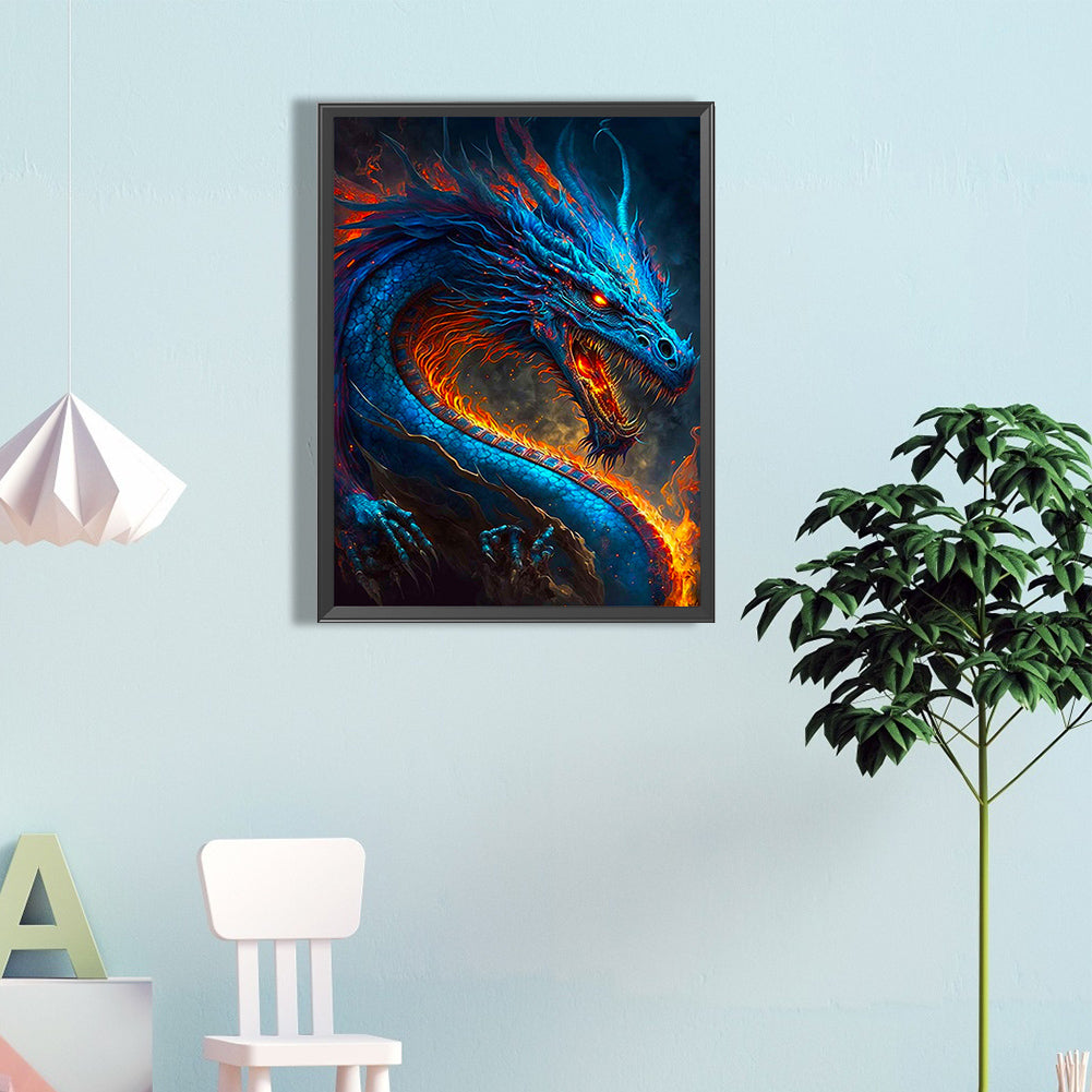 Western Blue Dragon - Full Square Drill Diamond Painting 45*60CM