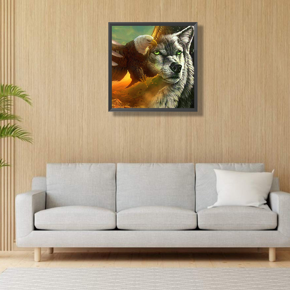 Eagle And Wolf - Full Round Drill Diamond Painting 30*30CM