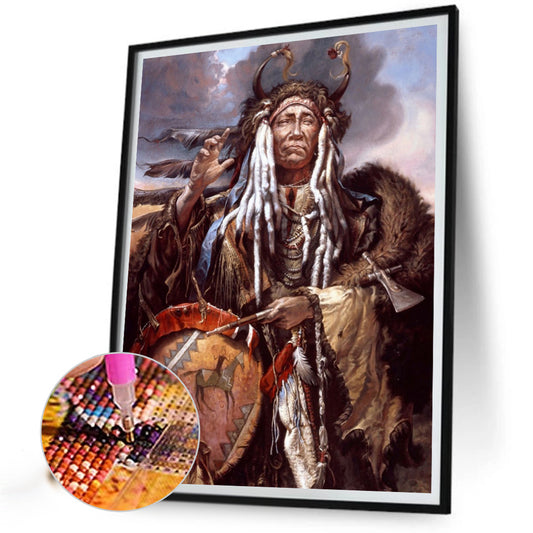 Indians - Full Round Drill Diamond Painting 30*40CM