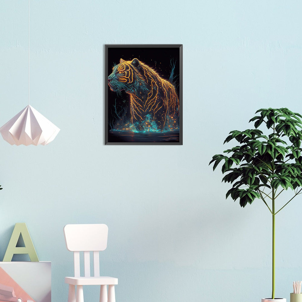 Patrolling Tiger - Full Round Drill Diamond Painting 30*40CM