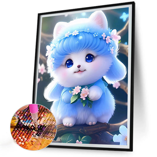 Puppy Pretending To Be A Rabbit - Full Round Drill Diamond Painting 30*40CM