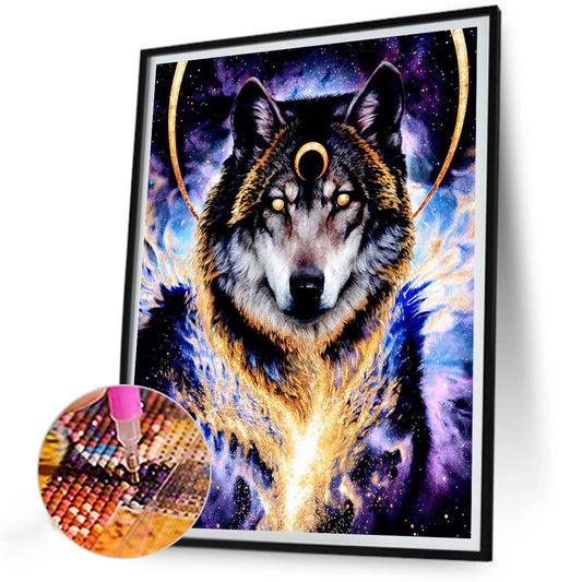 Crescent Wolf - Full Round Drill Diamond Painting 30*40CM