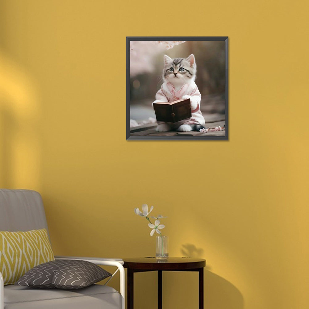 Working Cat - Full Round Drill Diamond Painting 30*30CM