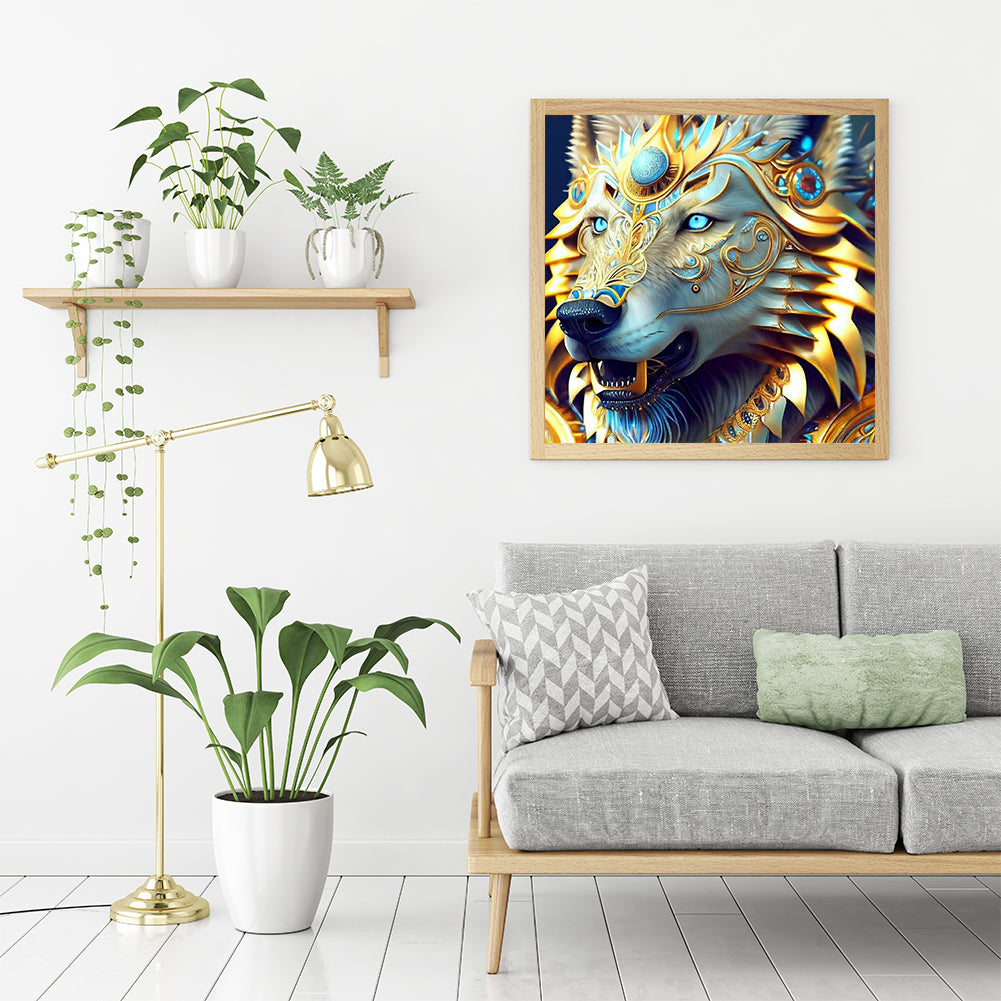 Handsome Wolf - Full Round Drill Diamond Painting 30*30CM