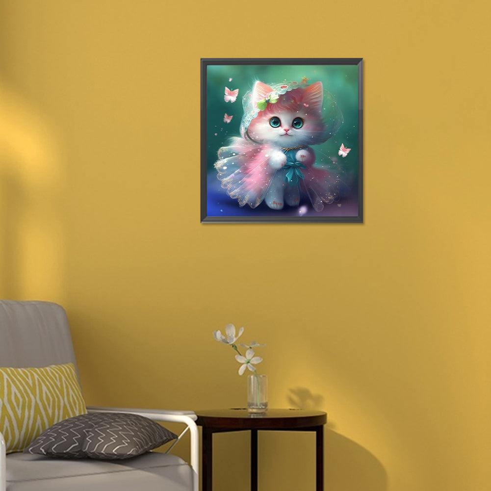 Costumed Cat - Full Round Drill Diamond Painting 30*30CM