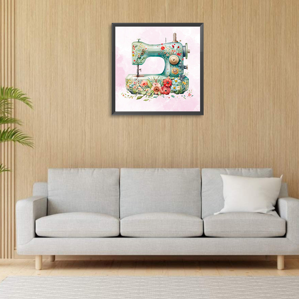 Sewing Machine - Full Round Drill Diamond Painting 30*30CM