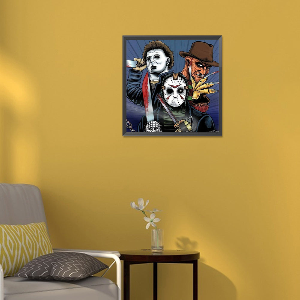 Horror Mask Head - Full Round Drill Diamond Painting 30*30CM