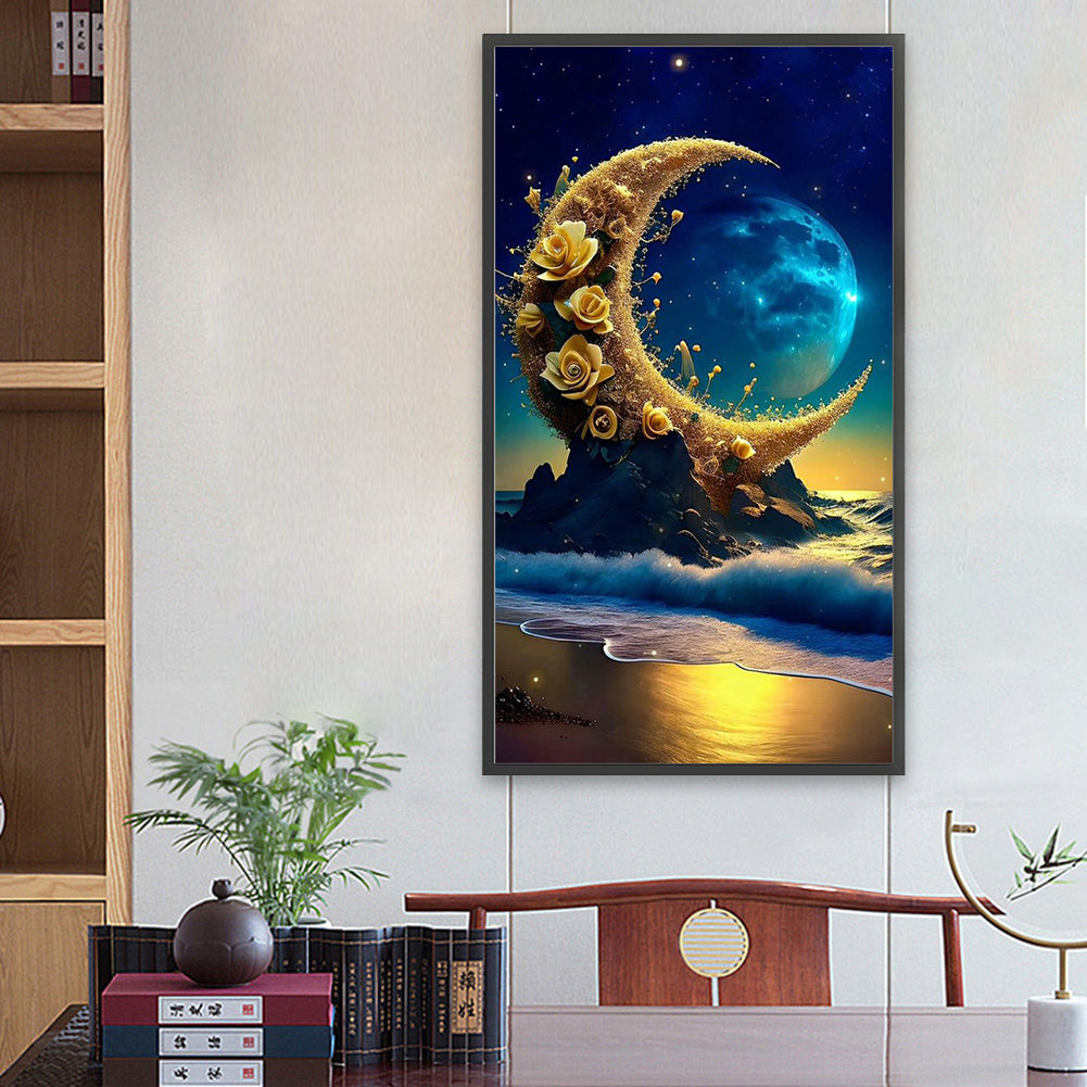 Bright Moon On The Sea - Full Round Drill Diamond Painting 40*70CM