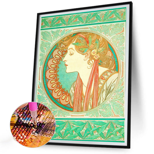 Mucha Art Illustration - Full Round Drill Diamond Painting 30*40CM