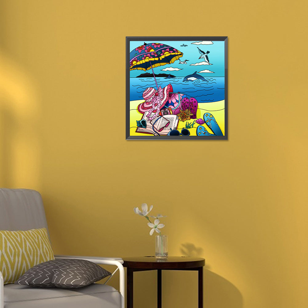 Summer Beach - Full Round Drill Diamond Painting 30*30CM