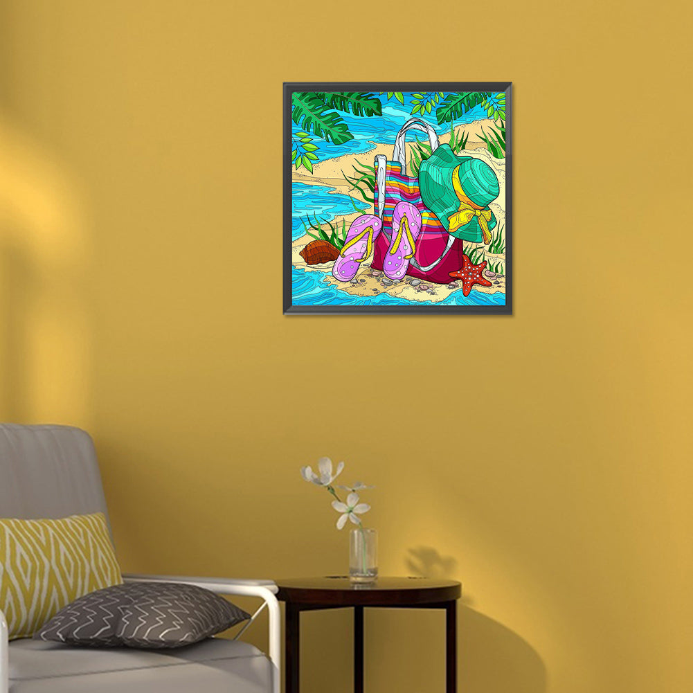 Summer Beach - Full Round Drill Diamond Painting 30*30CM