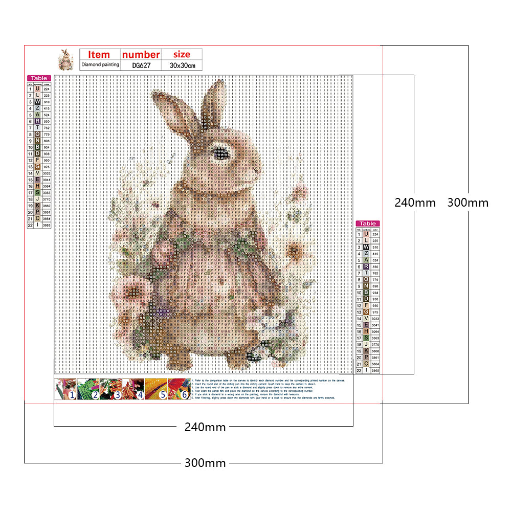 Bunny In Nightdress - Full Round Drill Diamond Painting 30*30CM