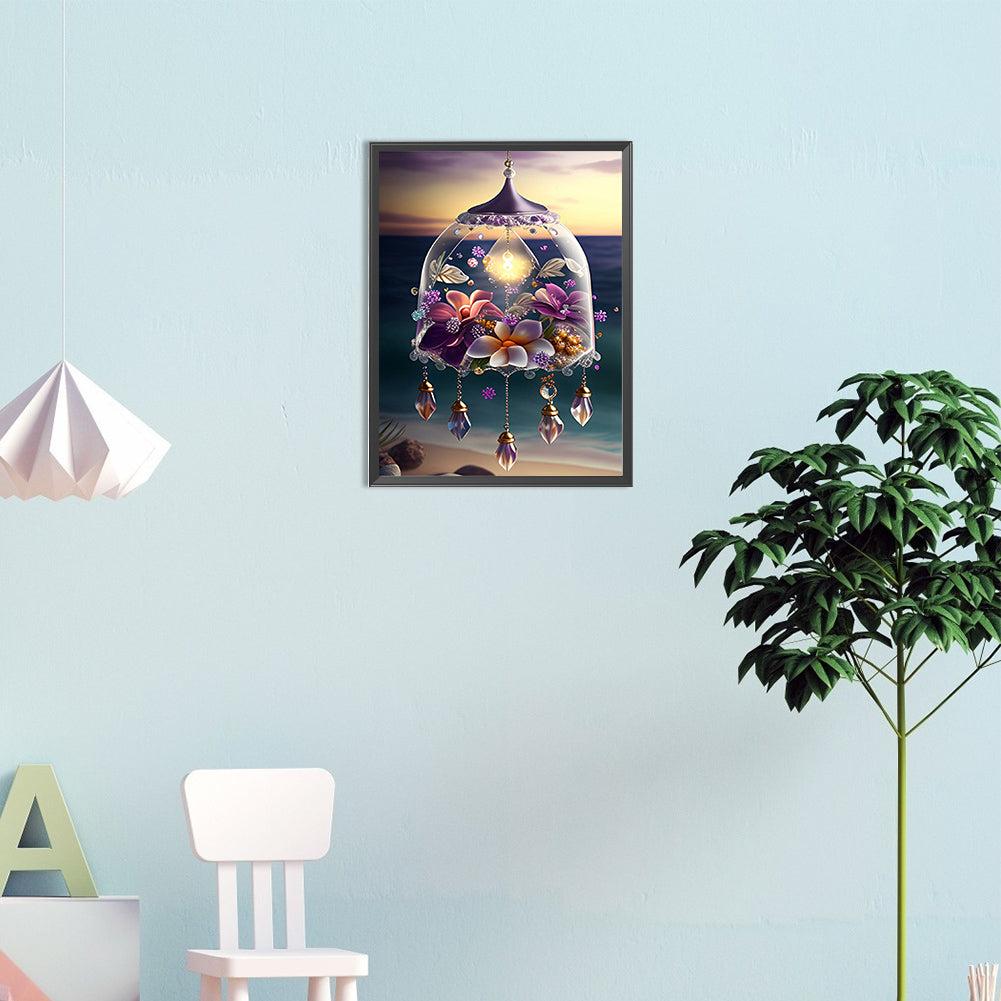 Flowers Wind Chime - Full Square Drill Diamond Painting 20*30CM
