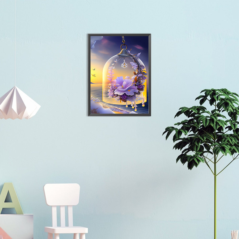 Flowers Wind Chime - Full Square Drill Diamond Painting 20*30CM