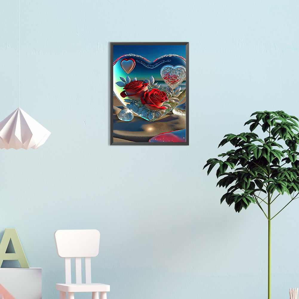 Love Rose - Full Square Drill Diamond Painting 20*30CM